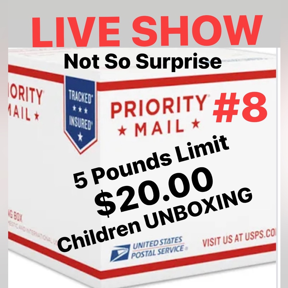 LIVE SHOW Children Unboxing $20.00 for 5 pound Box